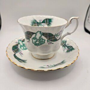 Vintage Royal Albert Scottish Tartan Teacup Saucer Collectible Bone China
